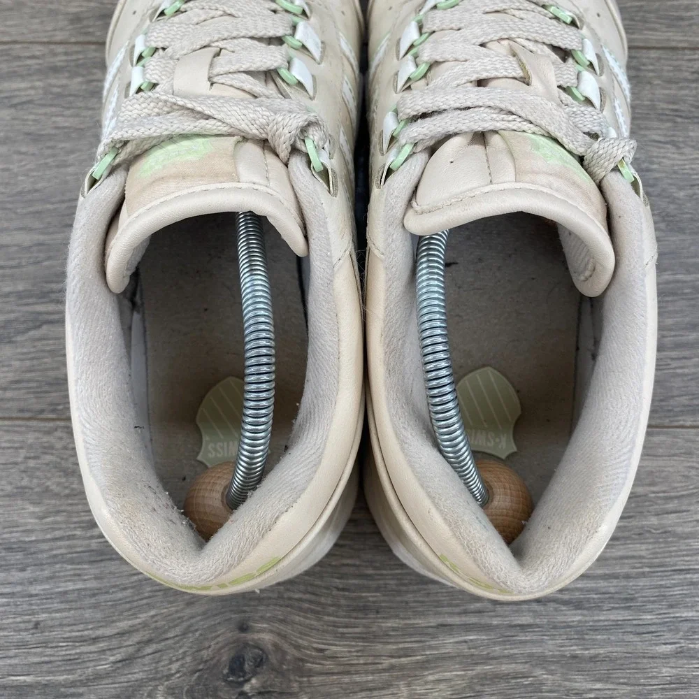 K-Swiss Gstaad Low Top Leather Tennis Sneakers Shoes Women's‎ Size 8 Beige White